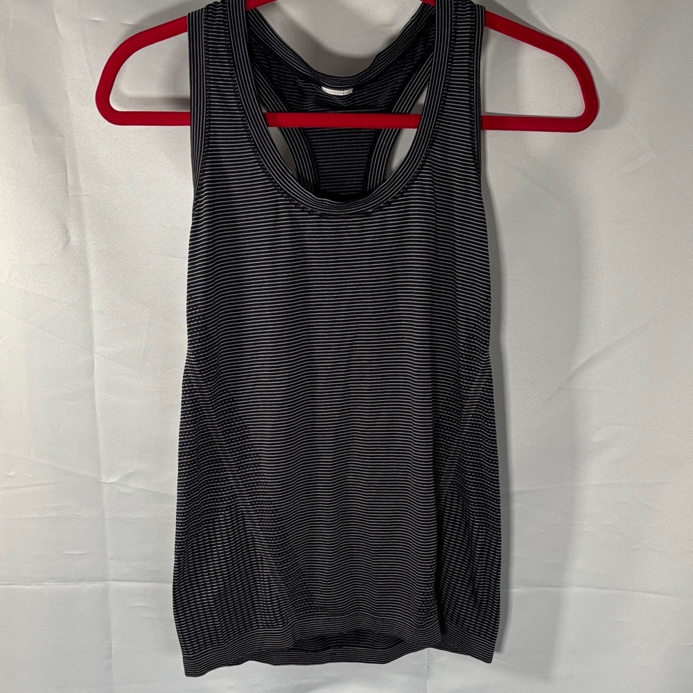 Athleta Black Striped Women's Tank Top I believe it’s a size medium pit topit 16